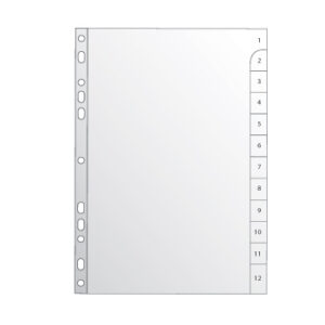 Separadores Numerados  A4 Plastico (1 a 12)