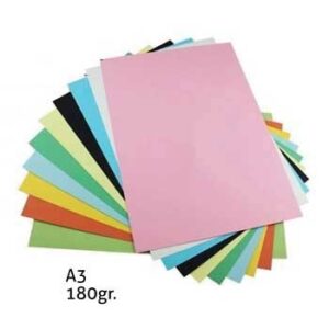 O bloco de Cartolina A3 180gr 50 Folhas Cores Fortes Sortidas é composto por um sortido de cores fortes e vibrantes, ideal para diversos trabalhos manuais.