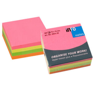 Bloco Adesivo  75x75mm Neon Cubo