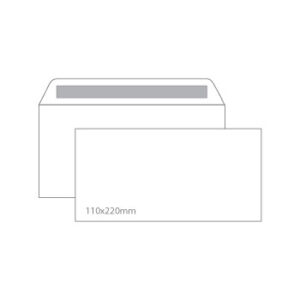 Envelope DL s/Janela 110x220mm 90gr Branco pk10
