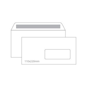 Envelope DL c/Janela 110x220mm 90gr Branco Cx500