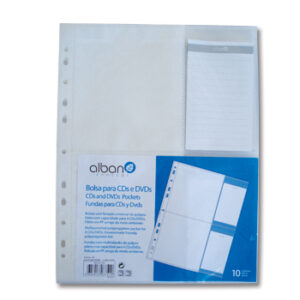 Bolsa Arquivo c/ Furacao p/ 4Cds/ Dvds Pack 10un