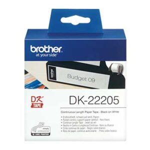 Rolo de papel, contínuo autocolante (branco) 62mmx30,48mts