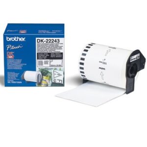 Fita contínua autocolante de papel térmico (branca). Largura: 103 mm. Comprimento: 30,48 m