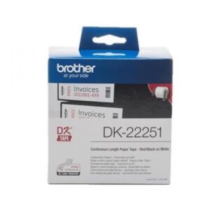 Rolo de papel branco com impressao preto/ vermelho 62mmx15,24 para QL800/ QL810W/ QL820NWB