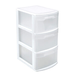 Caixa Plástica 3 Gavetas Branco