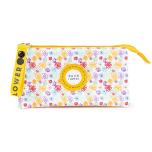 Estojo Triplo Retangular Ambar Daisies Teen Moonflower