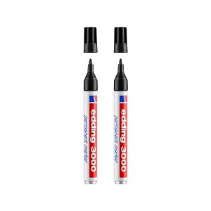 Marcador Permanente Grosso Edding 3000 Preto Blister 2un